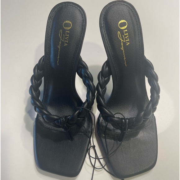 OLIVIA FRAGRANCE NWT BRAIDED HEELED SANDAL BLACK - SIZE - 8 - Picture 1 of 15